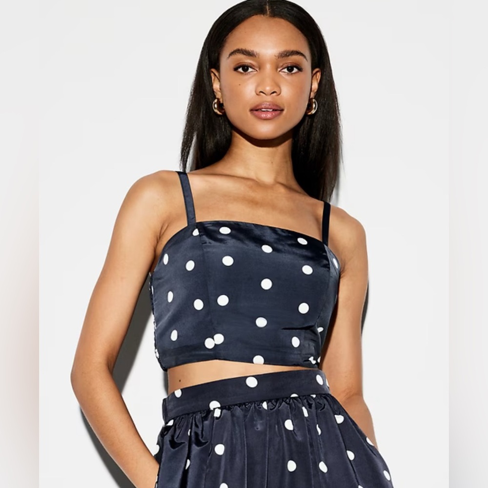 Old Navy Blue and White Polka Dot Top